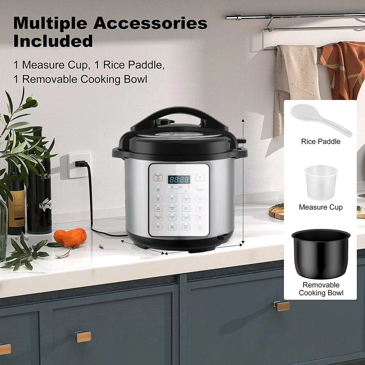 16 Cooking Options With Low Prices Factory Wholesales Large Capacity 6  Liters For  Household Multi Functional Pressure Cooker