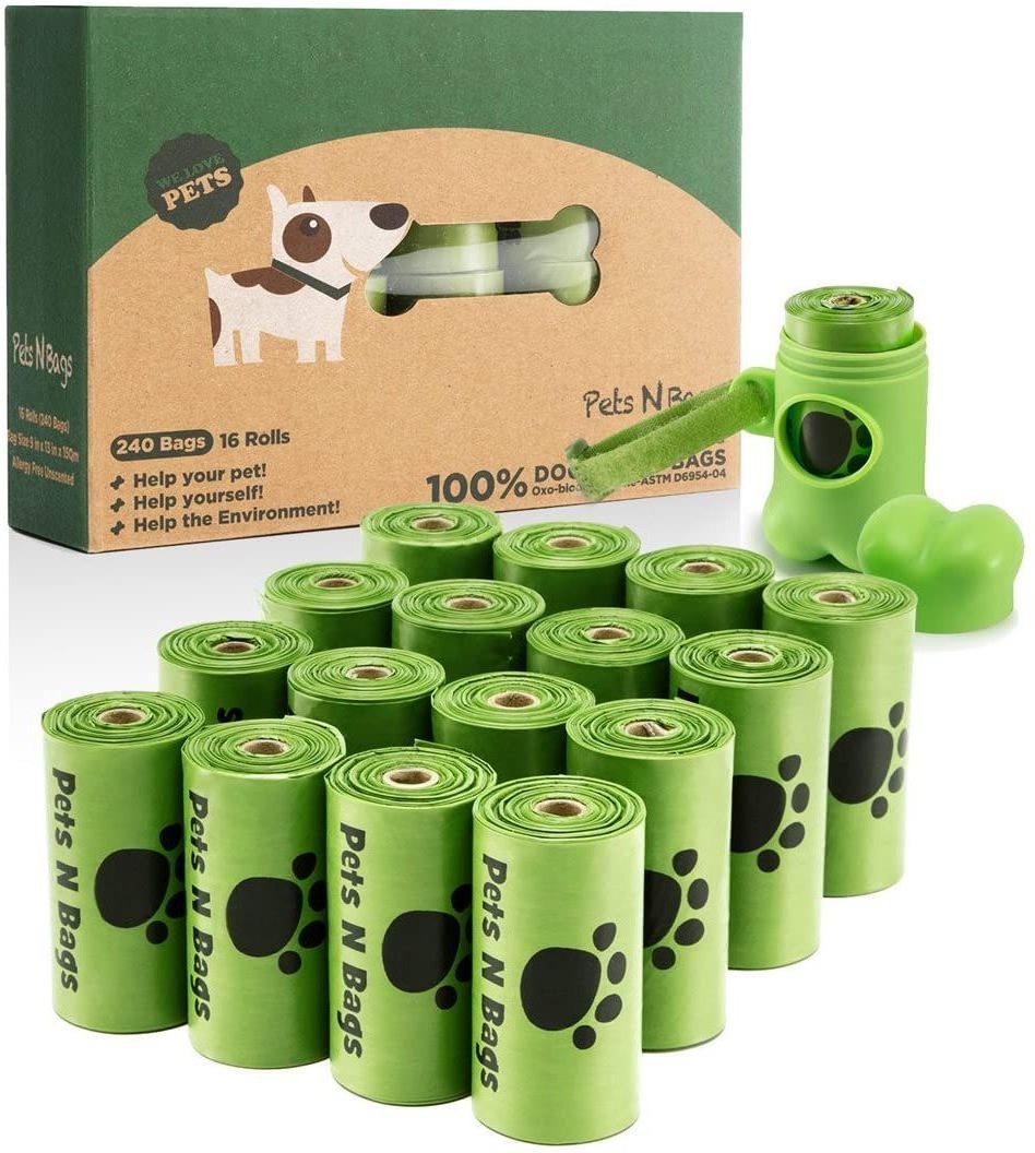 Customized portable With transmitter Biodegradable Compostable Pet waste Dog Poop Cat Litter Hand Roller Trash Shirt Bags