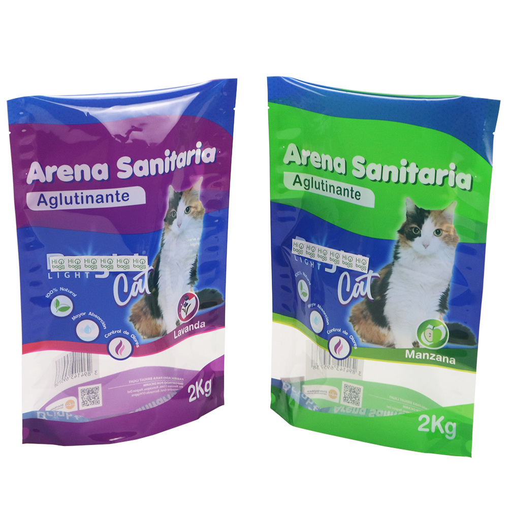 Square Bottom Laminated Ziplock Pet Garbage Kitty Silica Gel Litter Cat Food Dog Poop Trash Polythene Cleaning Sand Litter Bag