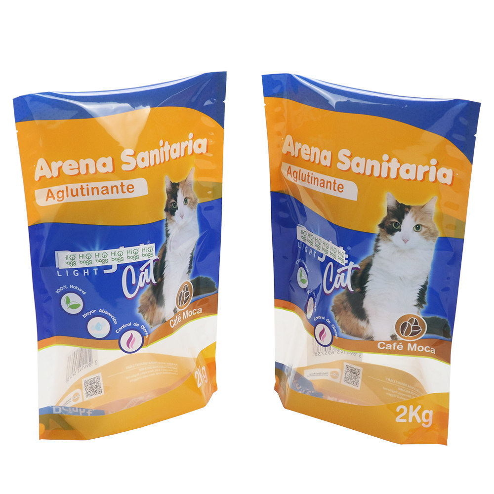 Square Bottom Laminated Ziplock Pet Garbage Kitty Silica Gel Litter Cat Food Dog Poop Trash Polythene Cleaning Sand Litter Bag