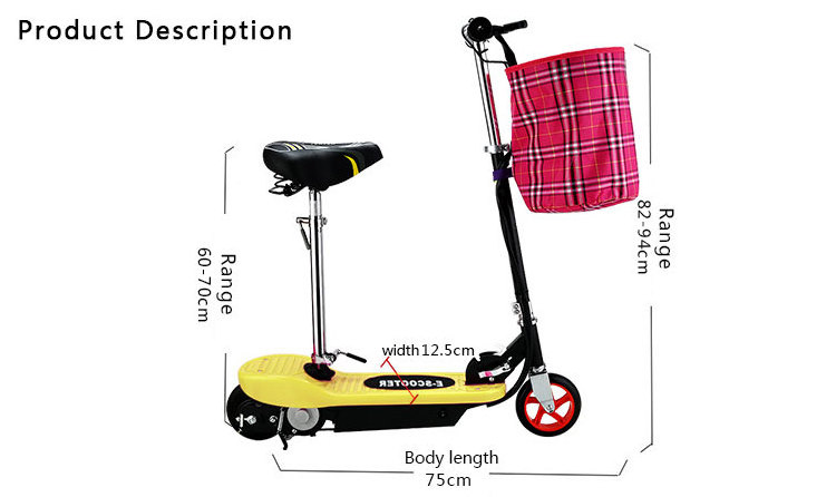 2022 Hot sell two wheeled electric scooters foldable  with seat for kids