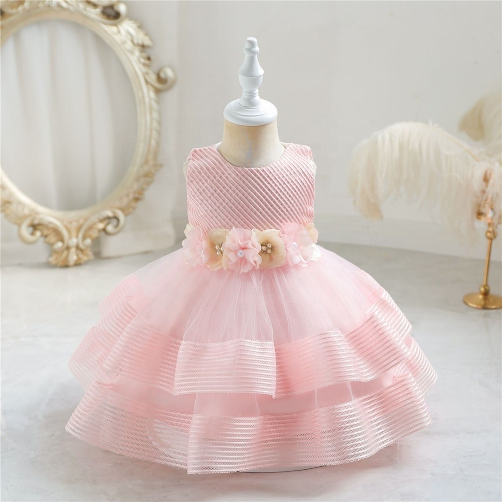 Vintage Baby Girl Puffy Princess Gown Baptism Dress For Girls Birthday Party Wedding Toddlers Christening Formal Gown