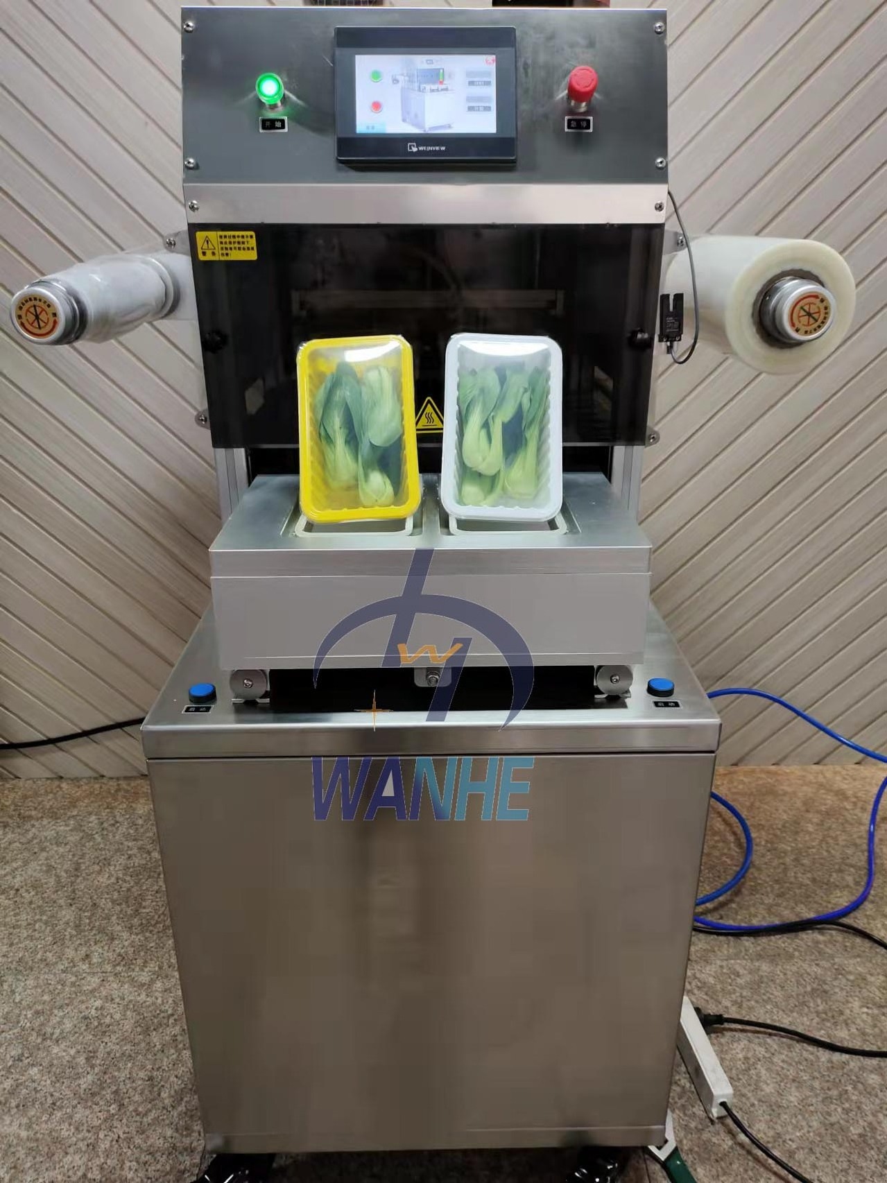 WANHE LY-305LV Semi-Automatic Tray Modified Atmosphere Skin Meat Packaging Machine Vacuum Map Tray Sealing Machines