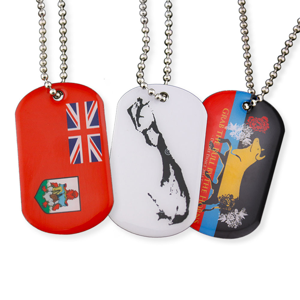 custom personalized  wholesale cheap metal necklace stainless steel sublimation blank dogtag dog tag