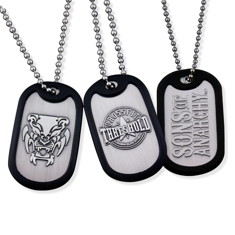 custom personalized  wholesale cheap metal necklace stainless steel sublimation blank dogtag dog tag