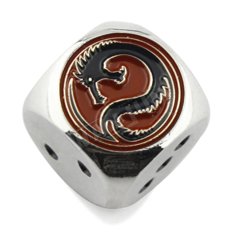 Manufacturer Wholesale Custom Personalized Black Dragon 6 Sided Stainless Steel Game Dice