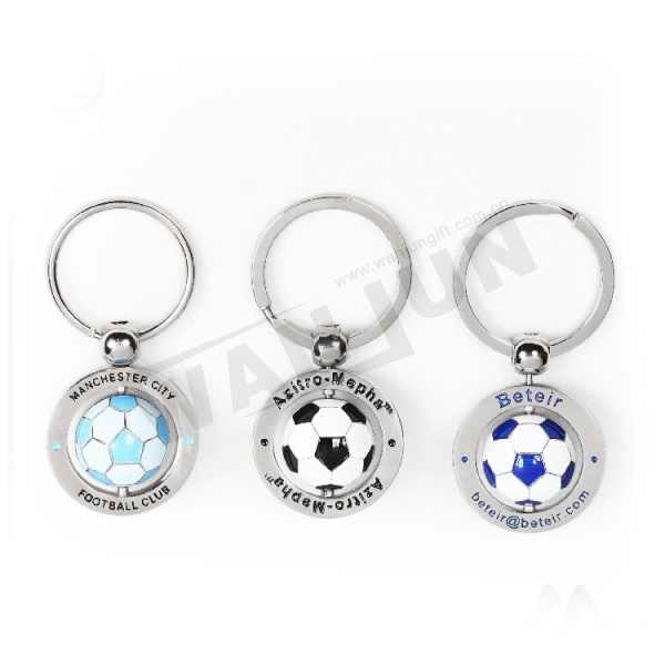 Wholesale Round Metal Football Teams Keychain/Custom Soccer Ball Keychain