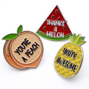 High Quality Casting Funny Food Enamel Pins Electroplating Color Soft & Hard Enamel Metal Custom Lapel Enamel Pins