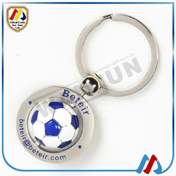 Wholesale Round Metal Football Teams Keychain/Custom Soccer Ball Keychain