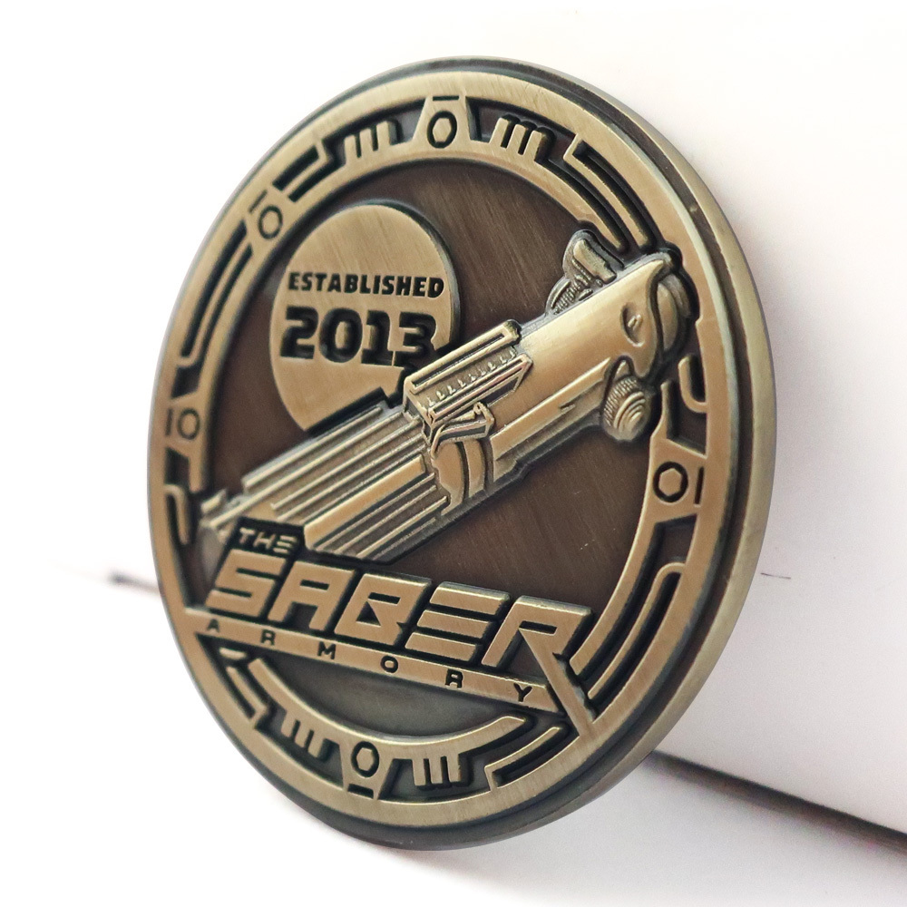 Custom Made 3D Metal Souvenir Tungsten Gold Challenge Coin