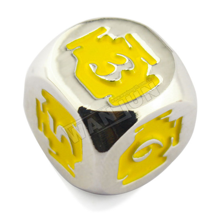 Wholesale custom printed dice,bulk engrave logo metal dice (Dice-2)