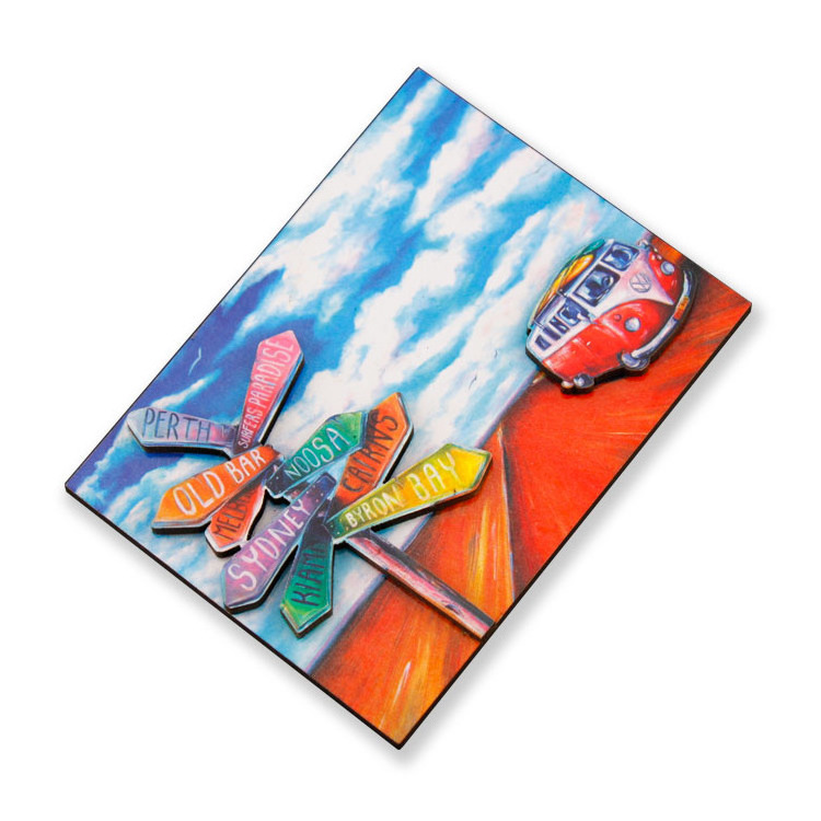 Promotional Custom 3D layered souvenir fridge magnet sticker with your design