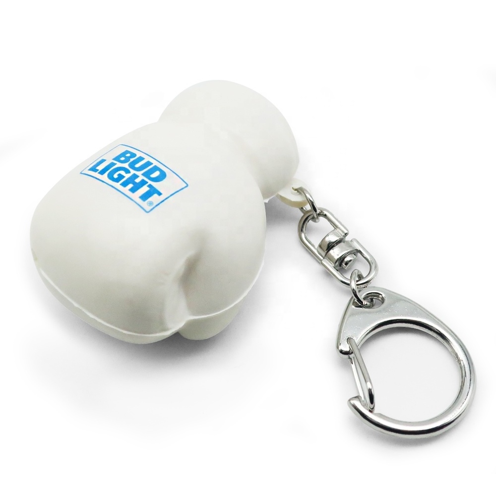 3d PU foam cheap custom mini  boxing glove keychain