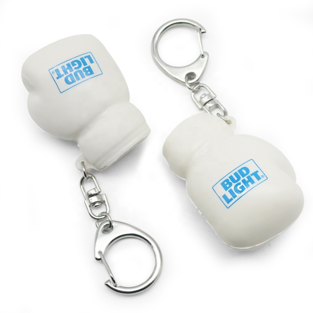 3d PU foam cheap custom mini  boxing glove keychain