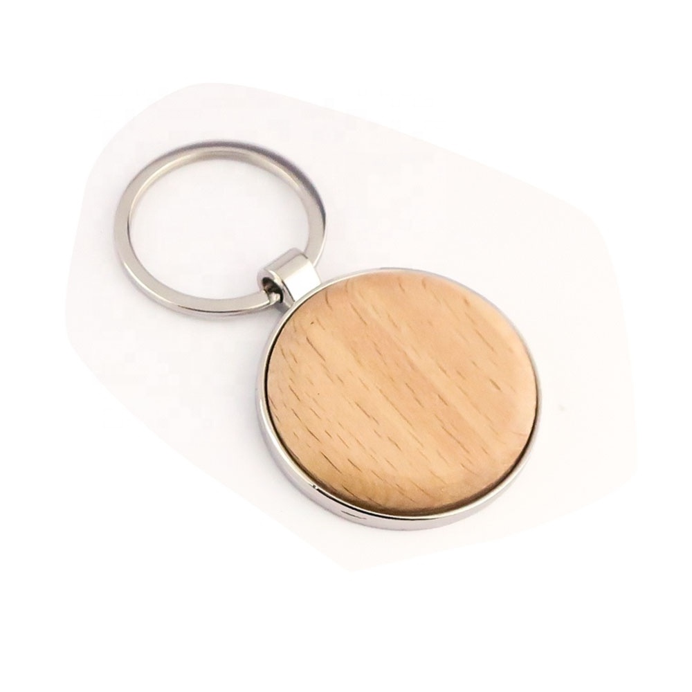 blanks wooden key chains wood keychain heart keyring with laser logo engraving