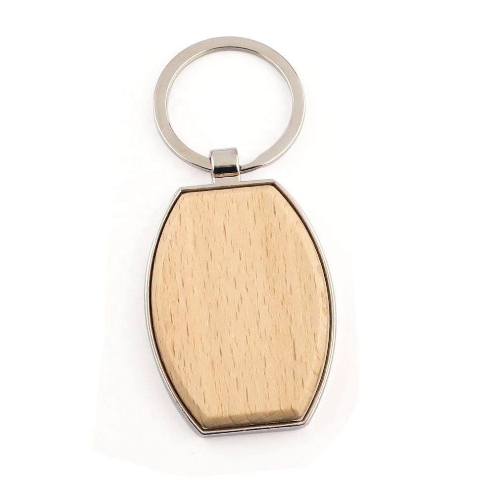 blanks wooden key chains wood keychain heart keyring with laser logo engraving