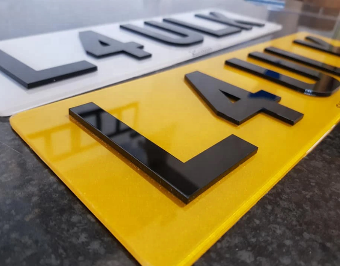 4D Number Plates  Laser Cut Gel Plates 5mm Acrylic Number Letters Plates  Black Self Adhesive