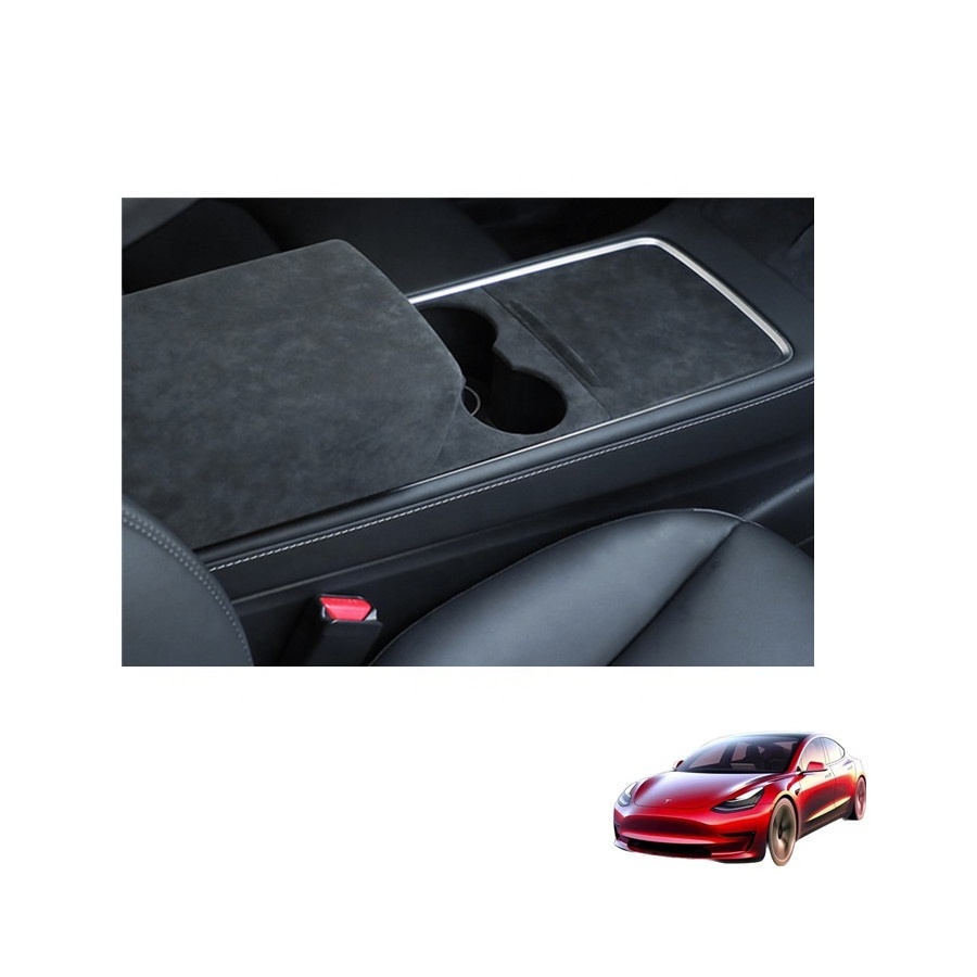 2024 Car accessories Tesla Alcantara center console cover  ABS sticker For Model 3/Y/X/S