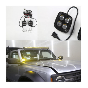 LED Amber Off Road Fog Spotlight Hood Pillar Light For Ford Bronco 2021 2022