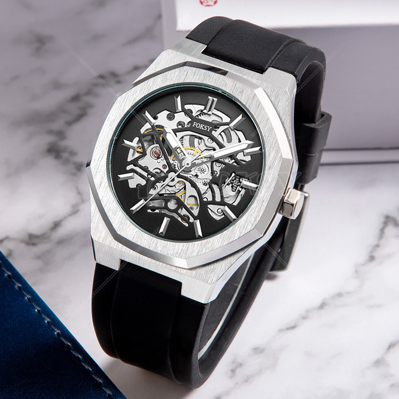 Private Label Auto Movement Luxury Stainless Steel Back Wrist Hand Custom Logo OEM Skeleton Mechanical Automatic Watch for Men