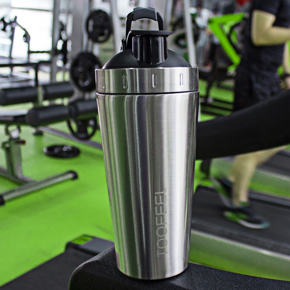 bodybuilding supplements metal stainless steel visible protein shaker cup bpa free with screw lid 600ml protein shaker bottle