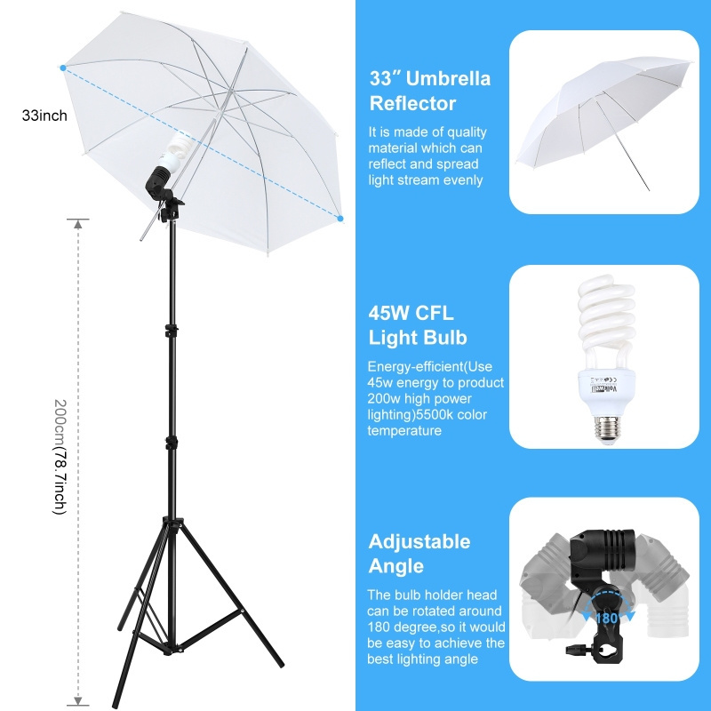 LATEST Most popular Backdrops for PULUZ Photo Studio Shooting Kits soft box lighting kit with Stand Photography Umbrella Softbox