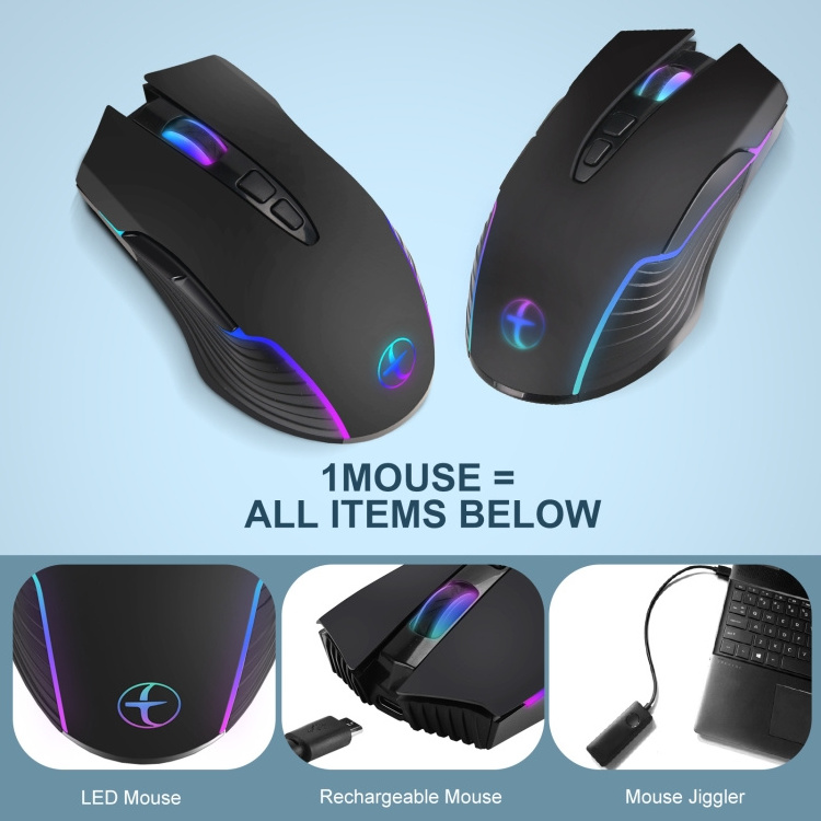 2023 New Hot Selling E50 2.4G With 7 Keys Jiggler Portable Cordless Gaming Wireless Mouse