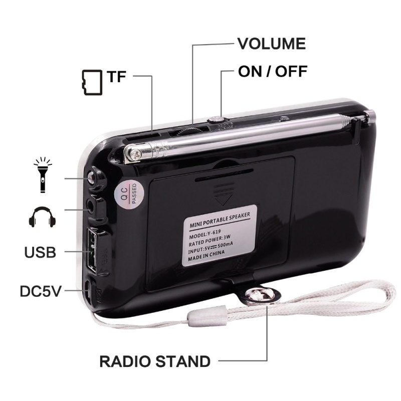 Trade Assurance Suppliers portable radio am fm Y-619 MP3 Rechargeable Music Player am fm radios with LED Display portable radio