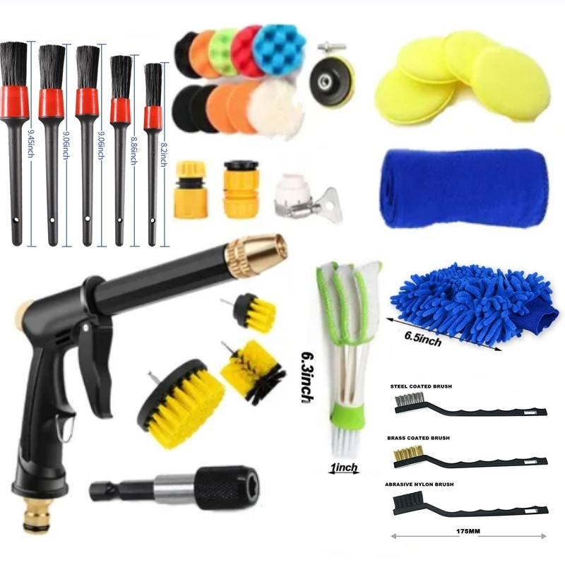 Hot Selling Car Cleaning Kit 35 in 1 Car Washing Gun Brushes Washing Tool Kit