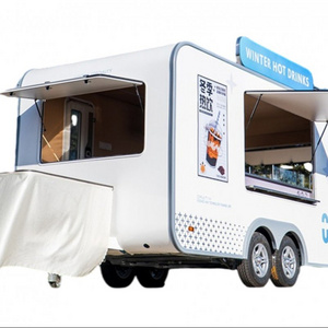 New Fast Food Trucks With Full Kitchen Equipment Mobile BBQ Concession Mobile Kitchen Snack Coffee Cart Food Trailer For Sale