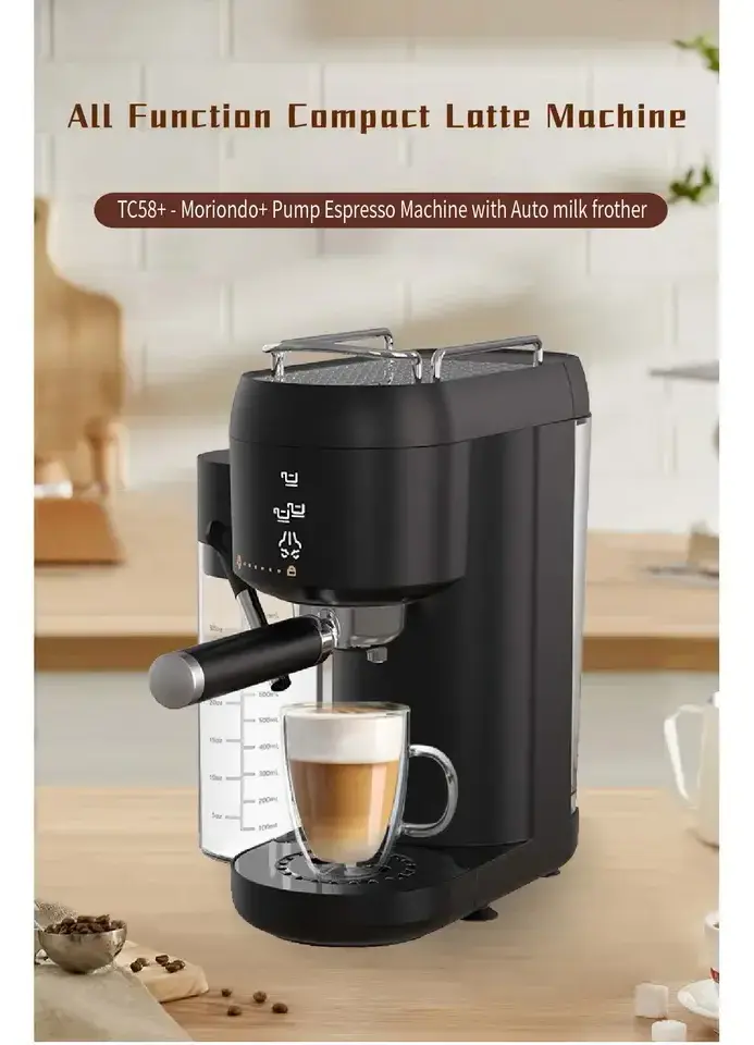 Multi-functionElectric Italian Cafetera 20 bar Espresso Coffee Maker with Milk Frother