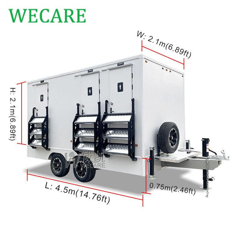 Wecare  vip mobile luxury portable shower washroom restroom toilet trailer outdoor portable manufacturers