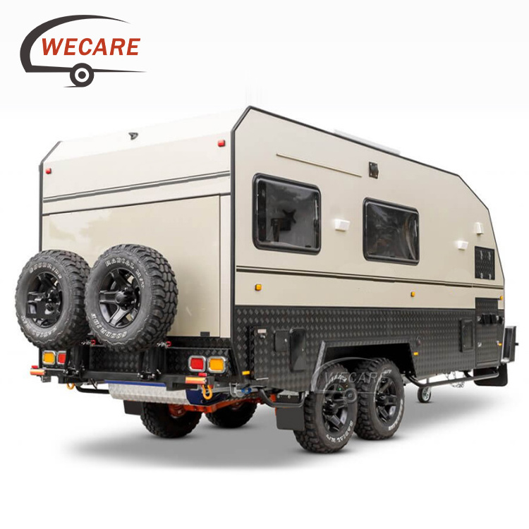 Chinese Australian Standard Luxury Off Road Camping Caravan Kitchen Trailer Motor Home Camper Travel Trailer With Bathroom