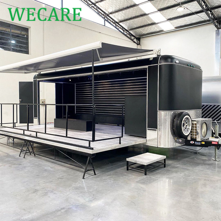 Wecare mobile podium exhibition stage truck trailer with sound system for sale