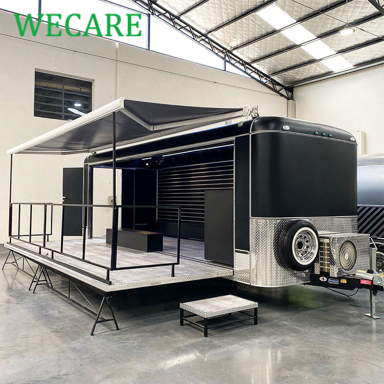 Wecare mobile bar trailers airstream mobile kitchen bbq fast food trailers fully equipped food truck with full kitchen for sale