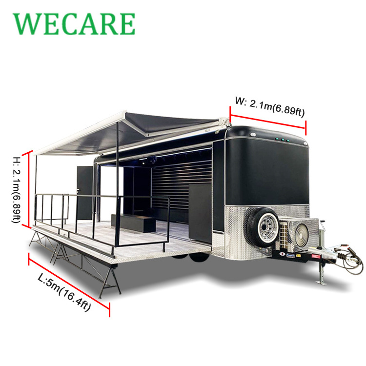 Wecare mobile bar trailers airstream mobile kitchen bbq fast food trailers fully equipped food truck with full kitchen for sale