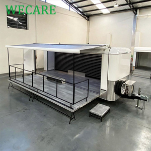 Wecare outdoor roof truss structure mobile party stage exhibition trailer airstream remorque food truck with full kitchen