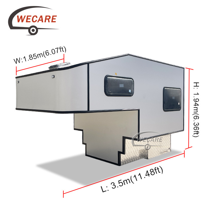 Wecare mini overland flatbed expedition box pop up truck slide on camper for pickup for sale