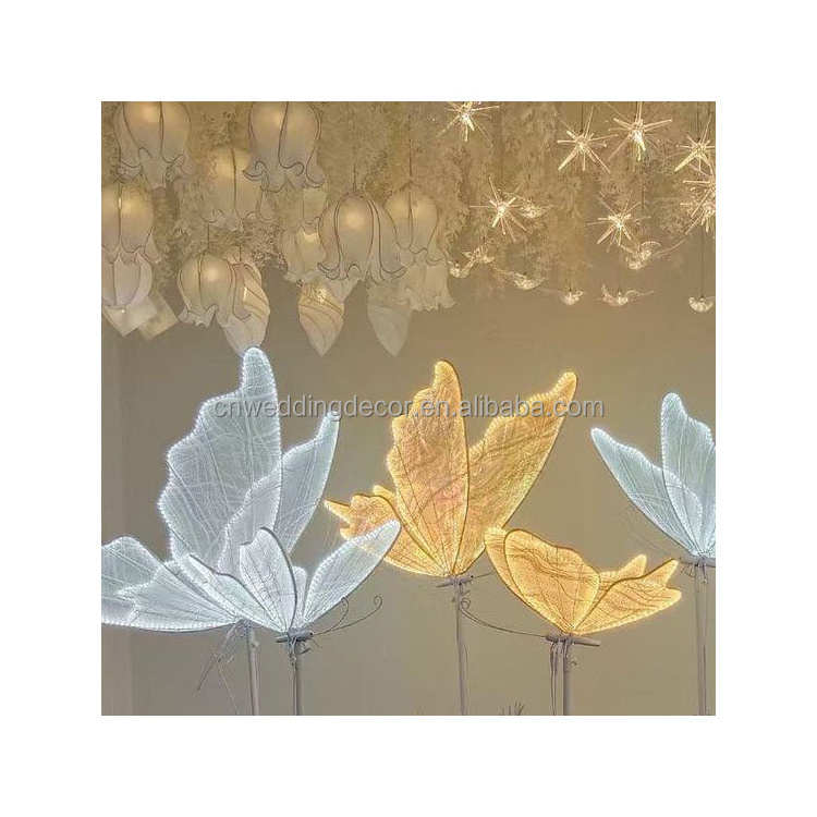 Wedding Road Lead Table Flower Stand Butterfly Wedding Led Light Rgb Event Party  Wedding Decoration