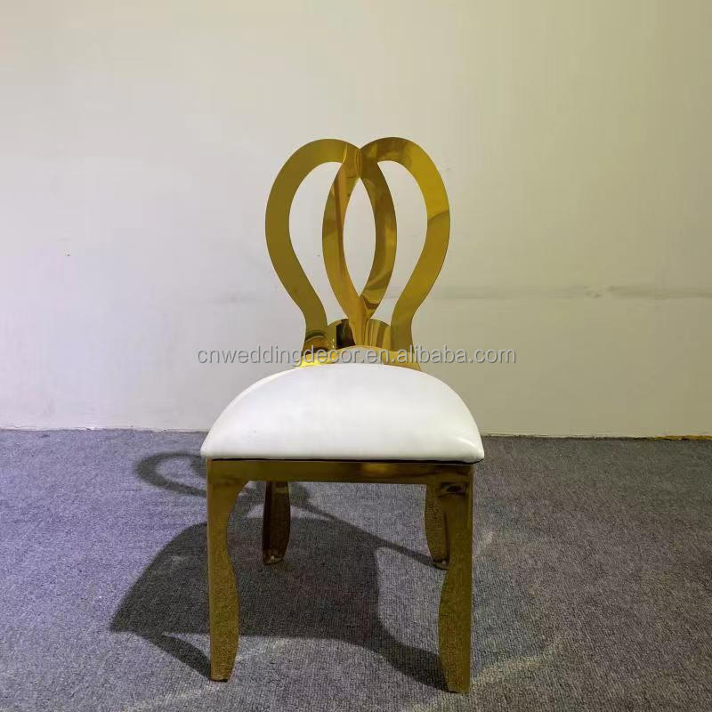 High Back Royal Throne Bridal Chair Event Gold Stainless Steel Wedding Chair for Hotel