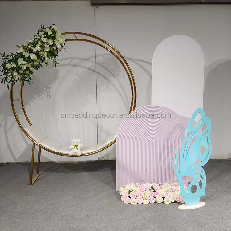 New Design Bride And Groom Chairs Velvet Love Seat Sofa  Stainless Steel Frame Sofa