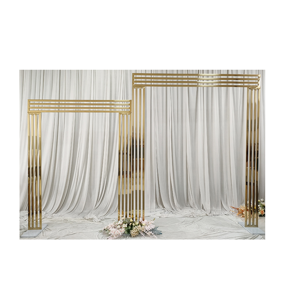 Wedding Supplies Shining Gold Metal Wedding Arch Backdrop Stand Wedding Decoration