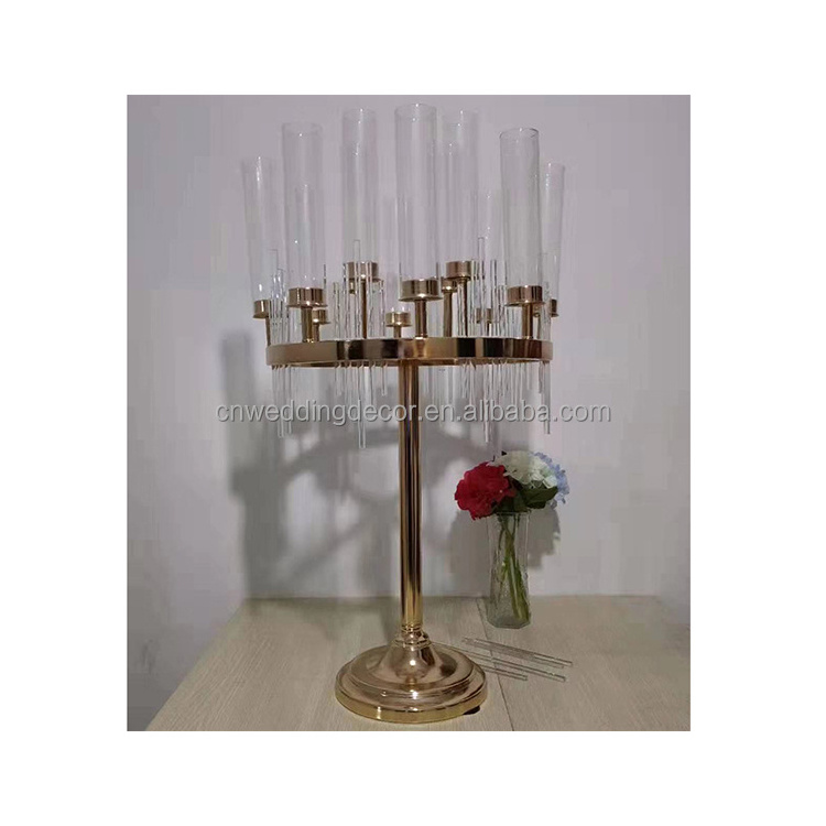 Home Decoration Ornament Black Bracket Wedding Center Decoration Luxury Candle Holder Wedding Centrepiece Candelabra