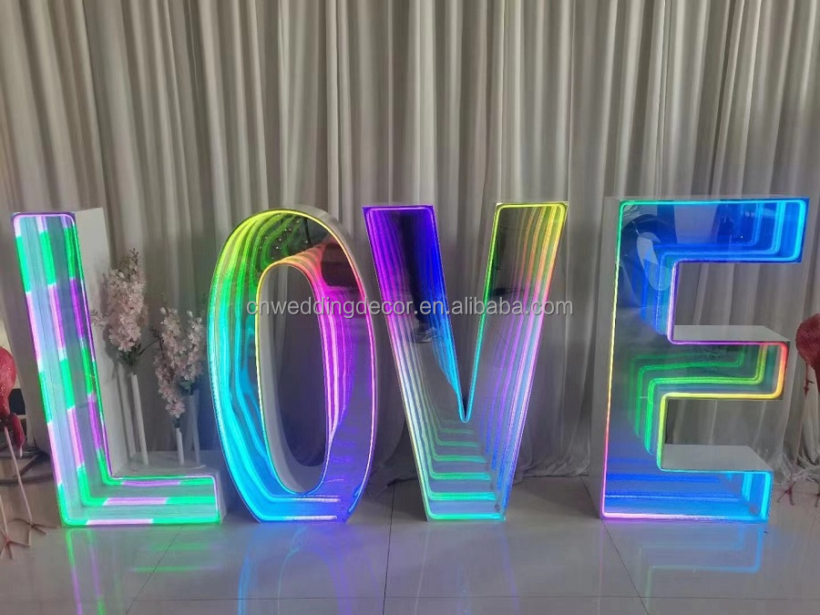 RGB Led Letter Lights Numbers Marquee Letters Mirror Light Number Wedding Sign Large Light Up Numbers