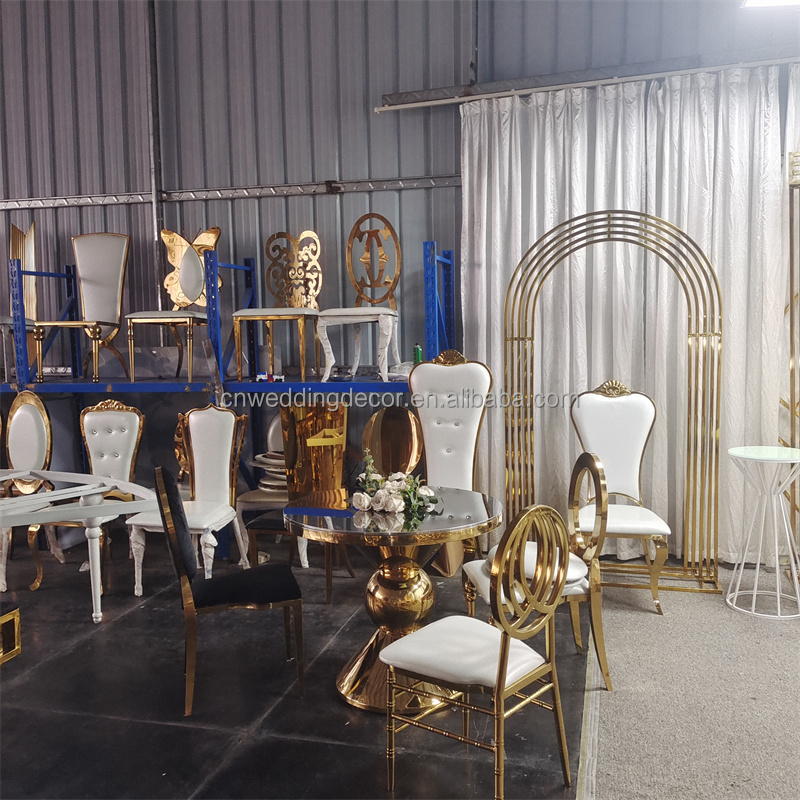 High Quality Gold Stainless Steel Metal Wedding Sofa Furniture Table Chair For Wedding Home Event Decoration