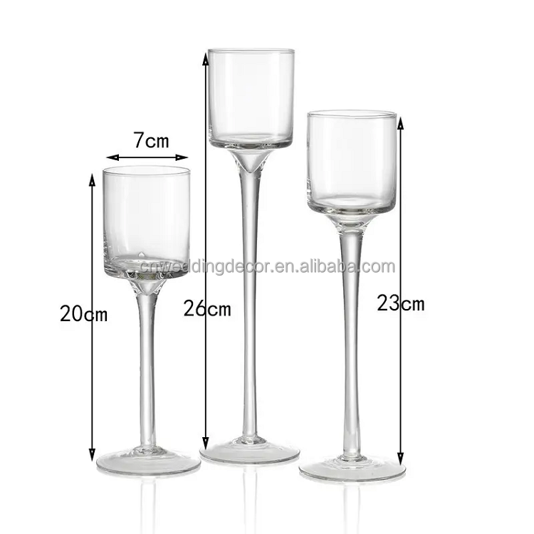 Large Clear Empty Crystal Glass Candle Holder Tall Floating Candle Jars Suppliers Church for Wedding Centerpiece