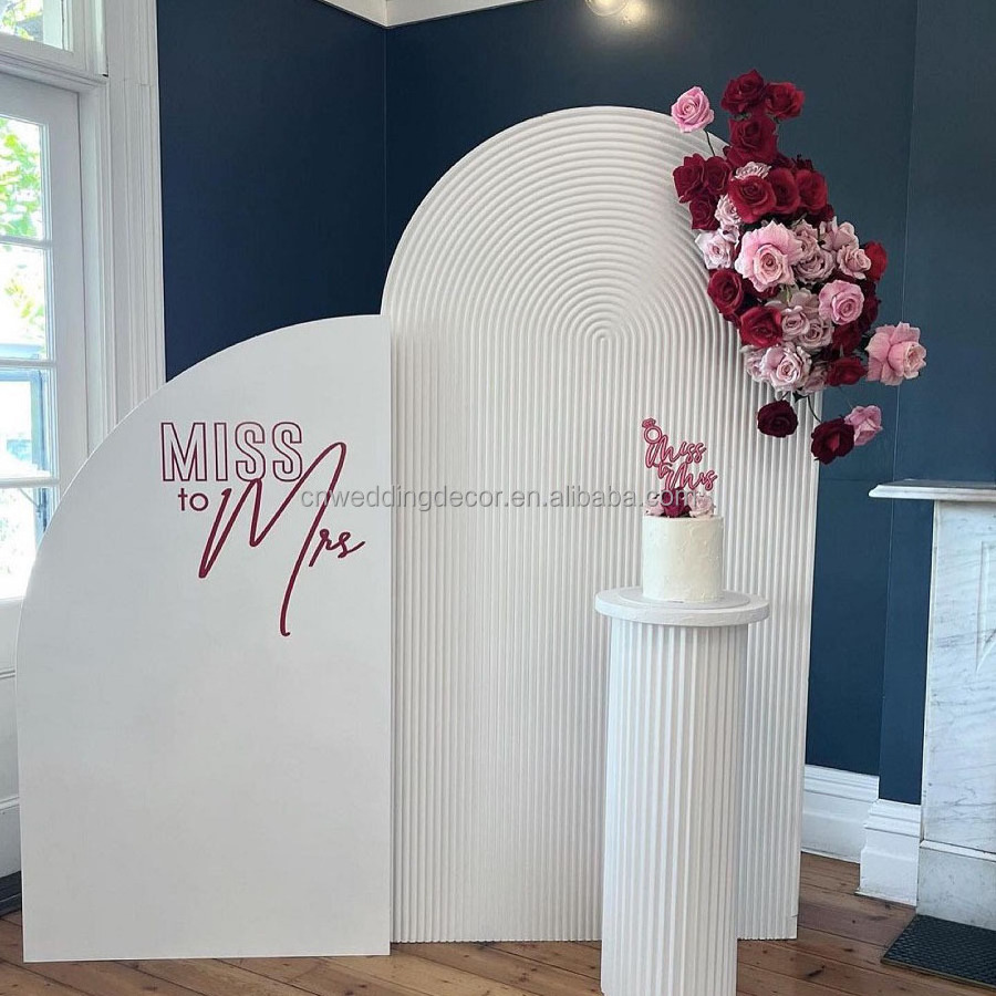 White Wedding Panel Backdrops Acrylic Wall Decoration Stand Arch Shape Decoration On Sale