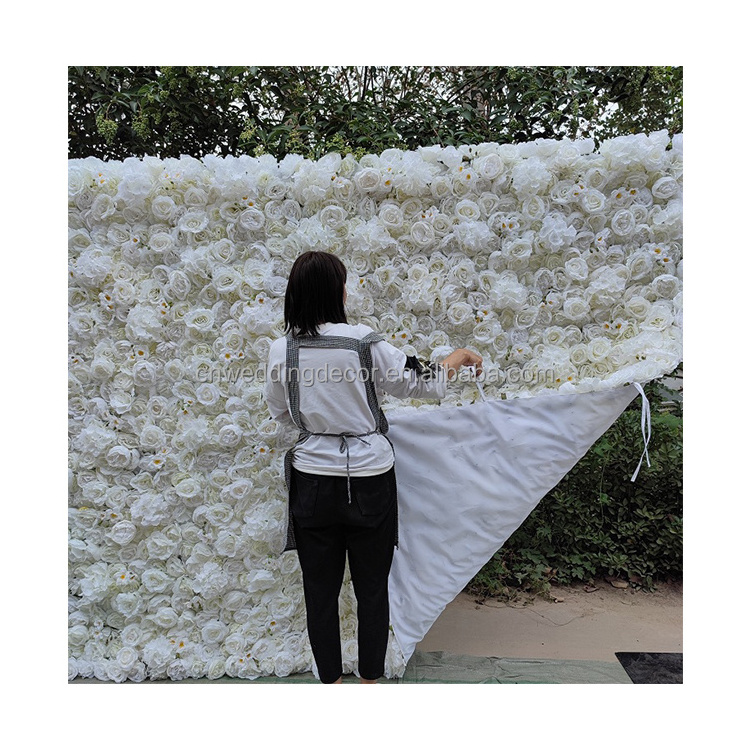 Interior Home Party Decorations Silk Flower Wall Artificial Rose Flowers Wall Wedding Backdrop Decor For Wedding