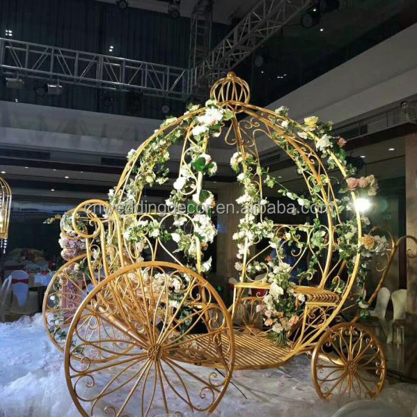 Hot Selling Handmade Sweet Candy Cart Metal Pumpkin Carriage For Sale Wedding Cart Market Cart For Decoration