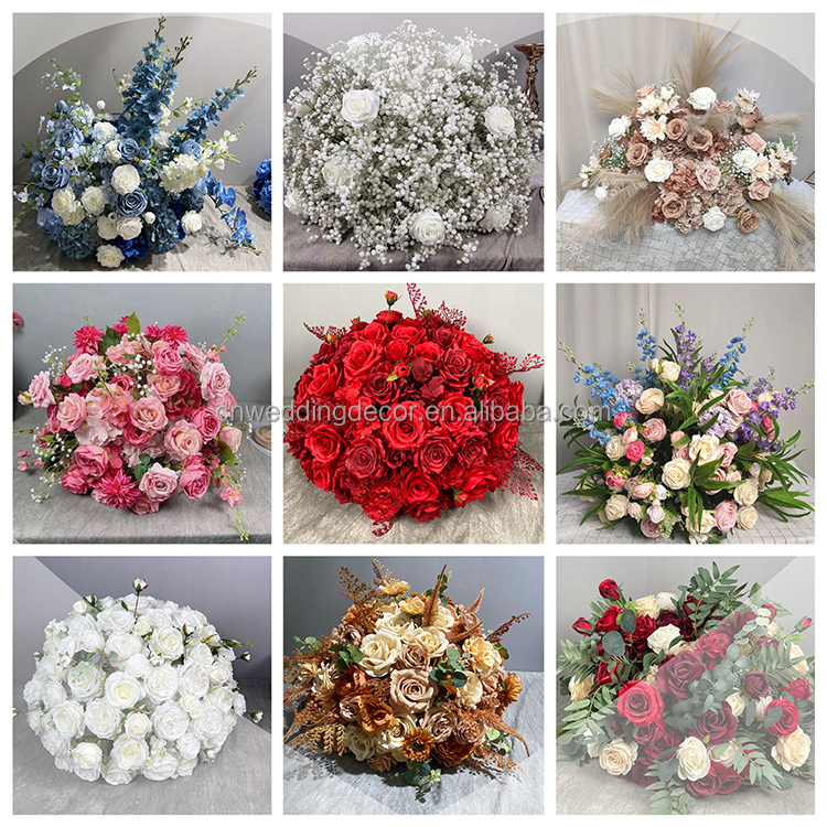 New Design Blue Flower Ball Wedding Table Centerpieces Artificial Flower Ball